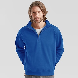 Fruit of the Loom Premium Zip Neck Sweat - royal blue