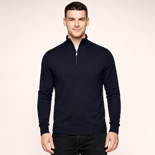 Kariban Men´s Zip Neck Jumper - navy