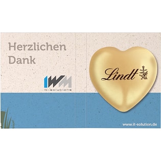 Lindt Heart Grass Paper Card, 20 g