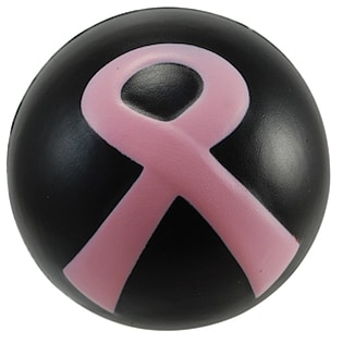 Stressipallo Pink Ribbon - musta