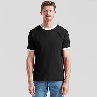 Fruit of the Loom Ringer - black/white