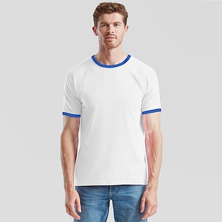 Fruit of the Loom Ringer - white/royal blue